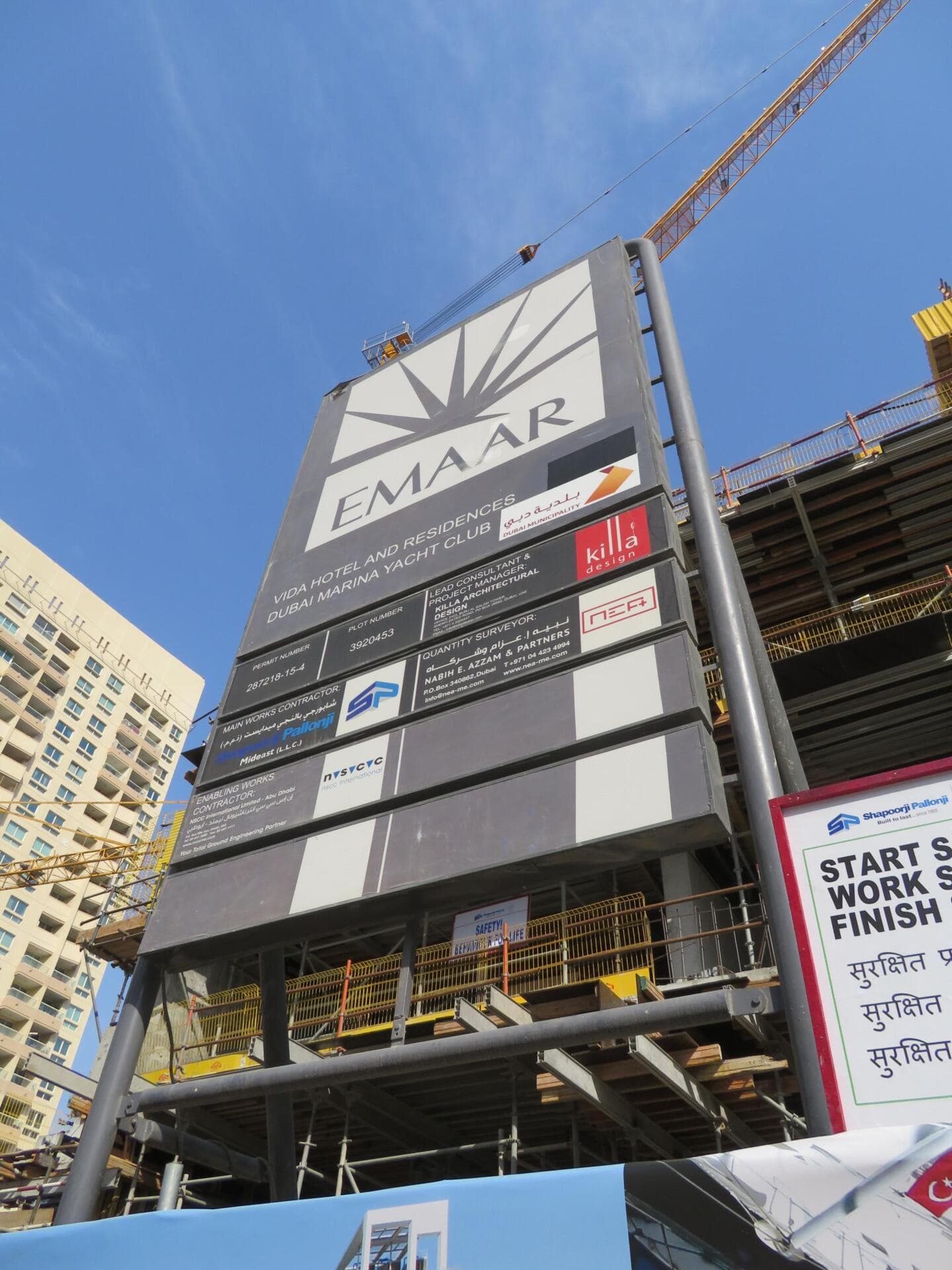Vida Dubai Marina - Construction