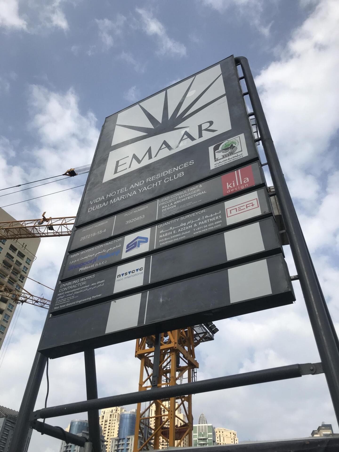 Vida Dubai Marina - Construction