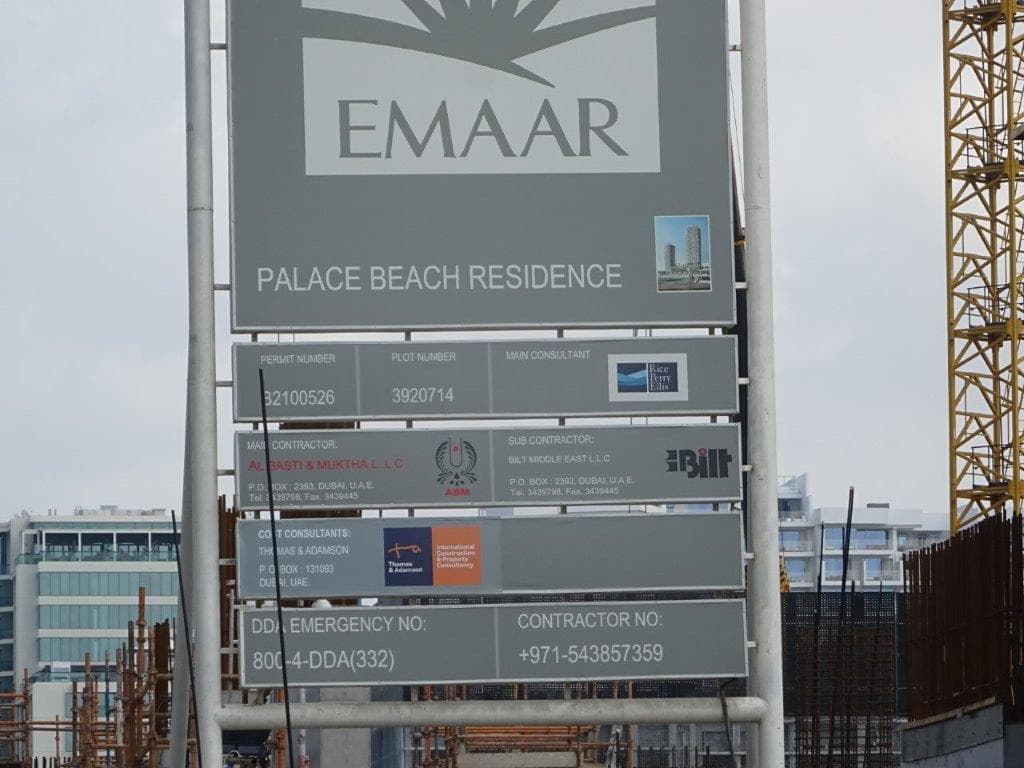 Palace Beach Residence - Construction