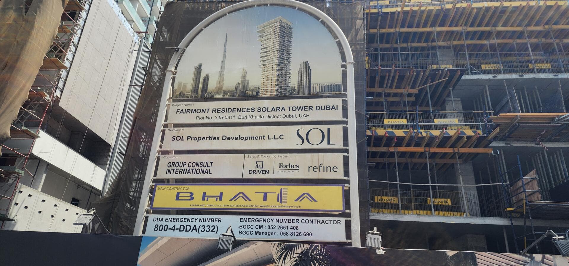 Fairmont Residences Solara Tower - Construction